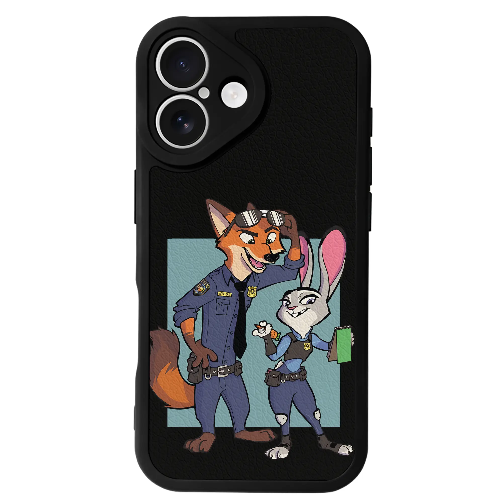 ズートピア グッズ,ニック・ワイルド - IPhone 16シリーズ対応 ・ シリコンスマホケース ・ レザー調 ・ 高精度フィット ・ 耐衝撃 ・ ワイヤレス充電対応 ・ 精密カット